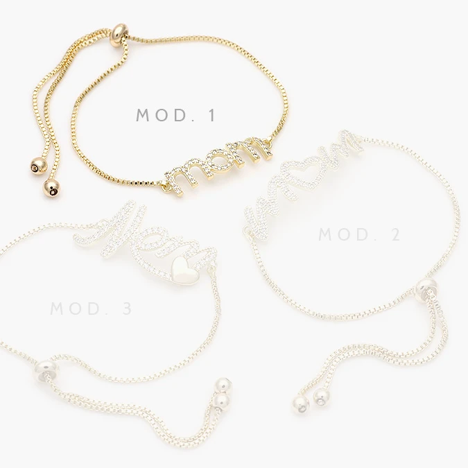 CTP0497 Pulsera Chapa de Oro Mom Corazón 497 - Imagen 1