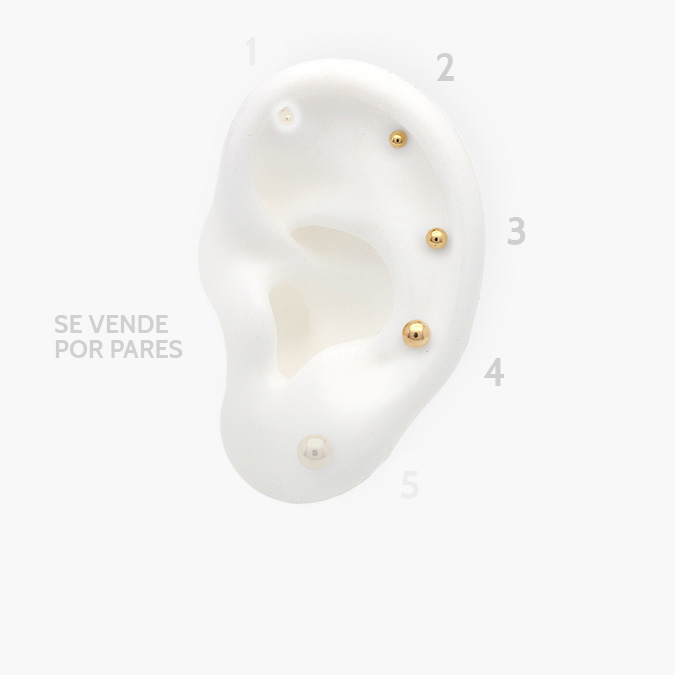 aa50015 Broqueles Acero Inoxidable Bola Lisos 0015 - Imagen 1