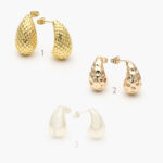 Aretes Chapa de Oro Gota 454 - Modelo 1