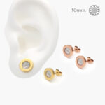 Broqueles Acero Inoxidable Madre Perla 24 - Oro