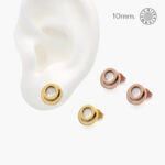 Broqueles Acero Inoxidable Madre Perla 30 - Oro