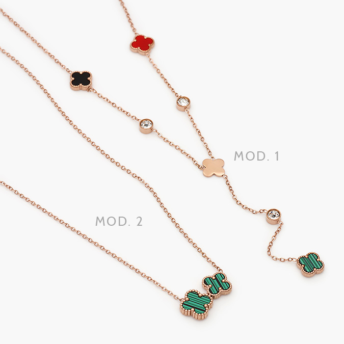 AD0447 Collar Acero Inoxidable Flroes Esmalte 447 - Imagen 1