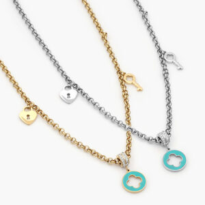 Collar Acero Inoxidable Flor Esmalte 459