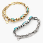 Pulso Acero Inoxidable Ojo Esmalte 375 - Oro