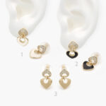 Aretes Corazones Chapa de oro Esmalte 502