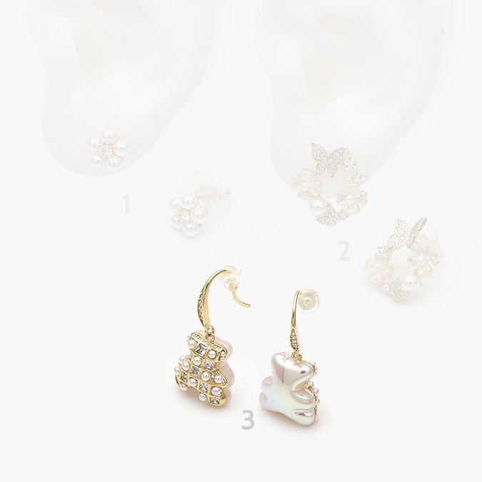 ca10519 Aretes Chapa de oro Perlas 519 - Imagen 1