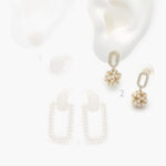 Aretes Chapa de oro Perlas 526 - Modelo 1