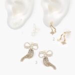 Aretes Chapa de oro Moño Estrellas 515 - Modelo 1
