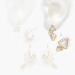 Aretes Chapa de oro Perlas 528