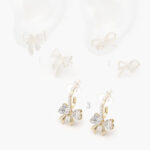 Aretes Chapa de oro Moños Zirconias 523 - Modelo 1