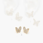 Aretes Chapa de oro Mariposas Zirconia 517 - Modelo 1