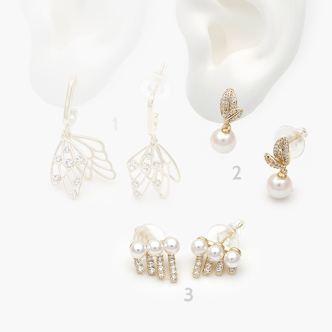 mascara50 Aretes Chapa de oro Perlas 520 - Imagen 1