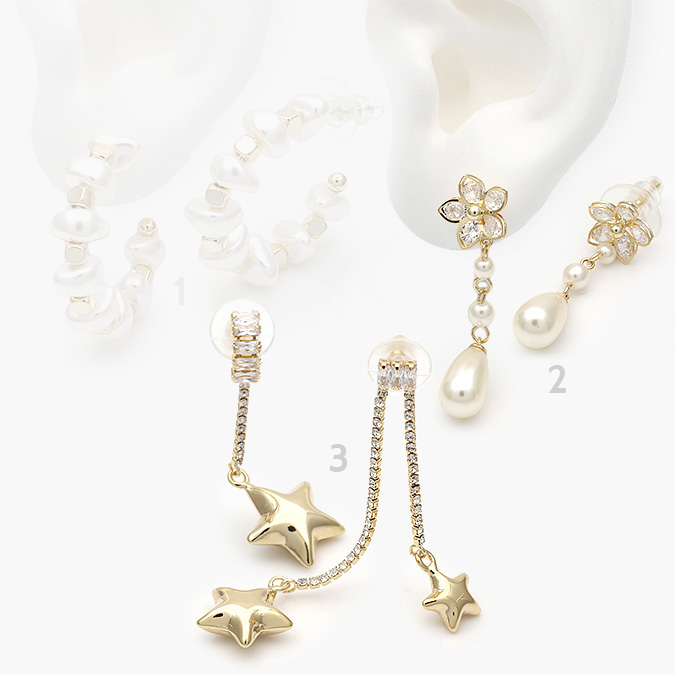 mascara55 Aretes Chapa de oro Perlas 511 - Imagen 1