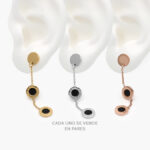 Aretes Acero Inoxidable Números Romanos 83 - Oro