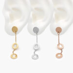 Aretes Acero Inoxidable Números Romanos 87 - Oro