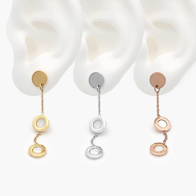 AA10087 Aretes Acero Inoxidable Números Romanos 87 - Imagen 1