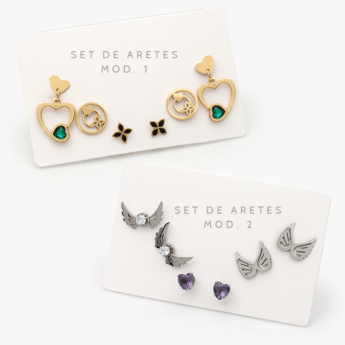 AA20038 Set Aretes Acero Inoxidable 38 - Imagen 1