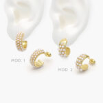 Aretes Chapa de Oro Perlas 548