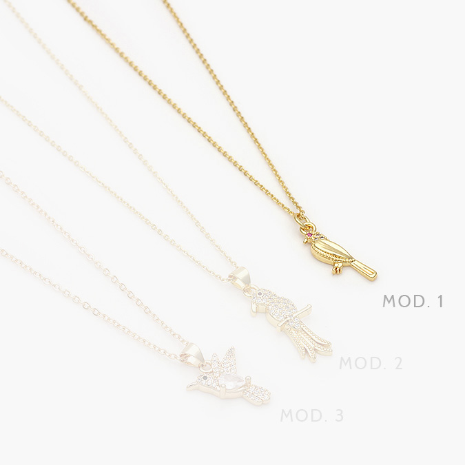 marcaca403 Collar Chapa de Oro Colibrí 0435 - Imagen 1