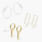 Arracadas Acero Inoxidable Zirconias 180 - Modelo 1