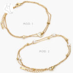 Tobillera Acero Inoxidable Madre Perla 28 - Modelo 1