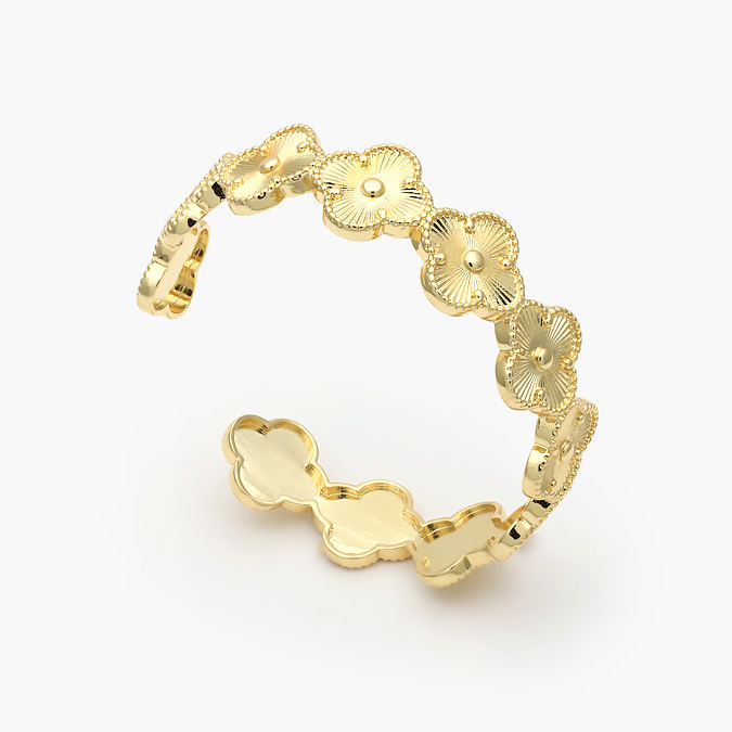 CTP0518O Brazalete Chapa de Oro Flores 518 - Imagen 1