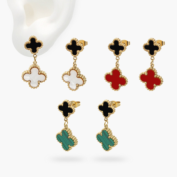 AA10117 Aretes Acero Inoxidable Flor Esmalte 117 - Imagen 1