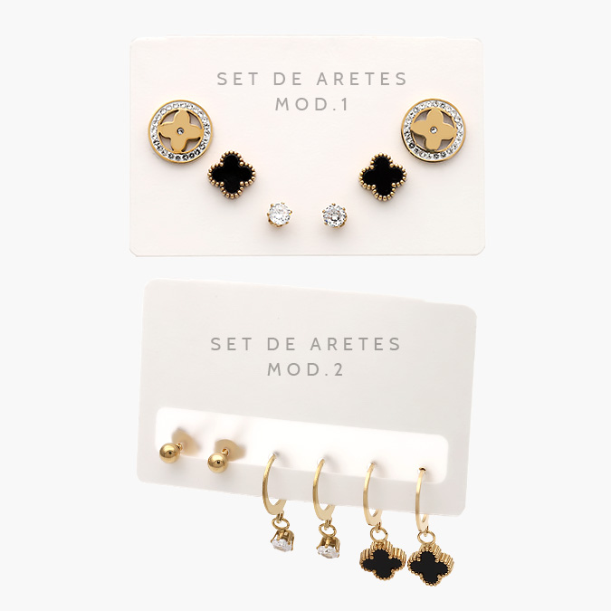 AA20040 Set Aretes Acero Inoxidable 40 - Imagen 1