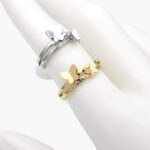 Anillo Acero Inoxidable Mariposas 0380 - 6 - Oro
