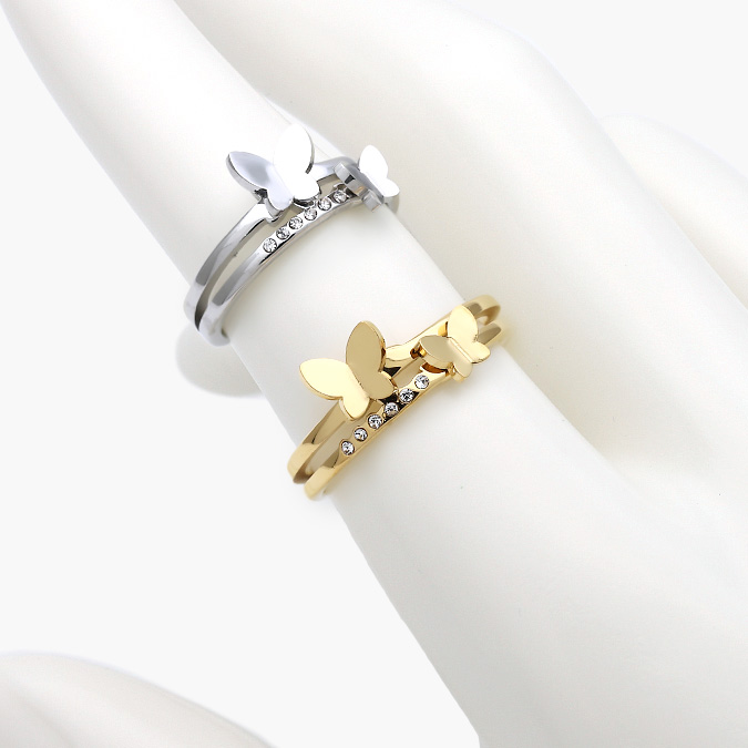 AB0380 Anillo Acero Inoxidable Mariposas 0380 - Imagen 1