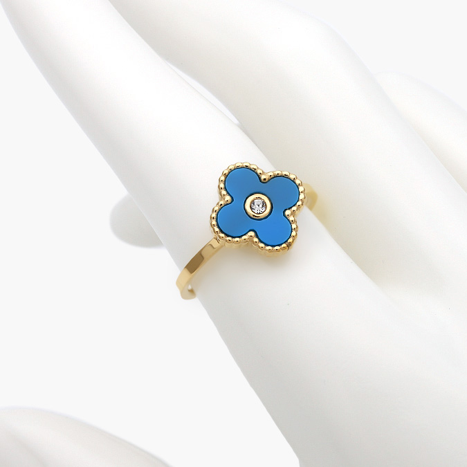 AB0404 Anillo Acero Inoxidable Flor Esmalte 0404 - Imagen 1