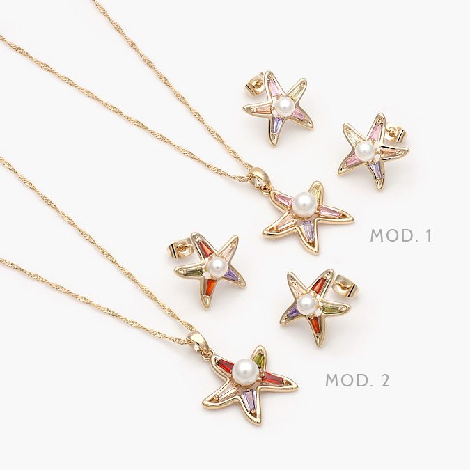 CJ5588 Set Chapa de oro Estrella Perla 5588 - Imagen 1