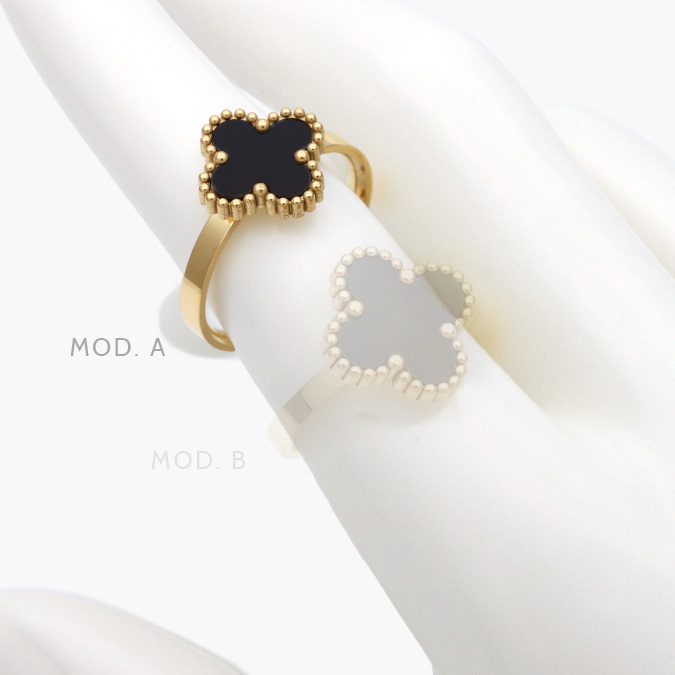 ab0398 Anillo Acero Inoxidable Flor Esmalte 0398 - Imagen 1