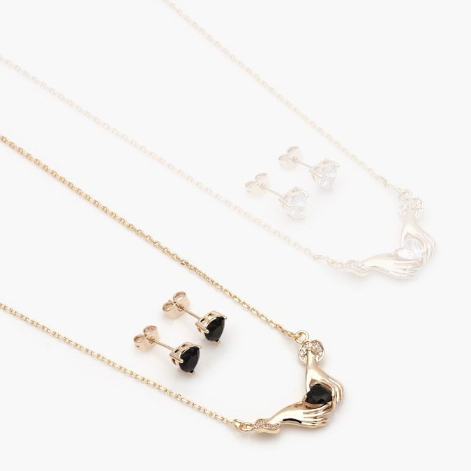 cj5500 Set Chapa de oro Corazón Manos 5550 - Imagen 1