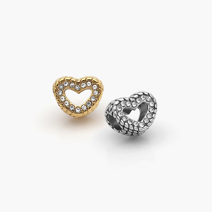 ACH-0330 Dije Acero Inoxidable Corazón Zirconias 0330 - Imagen 1