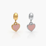 Dije Acero Inoxidable Corazón Esmalte Rosa 0262