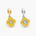 Dije Acero Inoxidable Flor Amarilla Zirconia 500