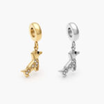 Dije Acero Inoxidable Perro Zirconias 502 - Oro