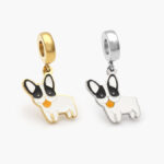Dije Acero Inoxidable Perro Esmalte 523 - Oro
