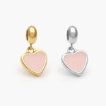 Dije Acero Inoxidable Corazón Esmalte Rosa 526 - Oro