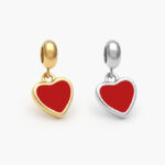 Dije Acero Inoxidable Corazón Esmalte Rojo 528 - Oro