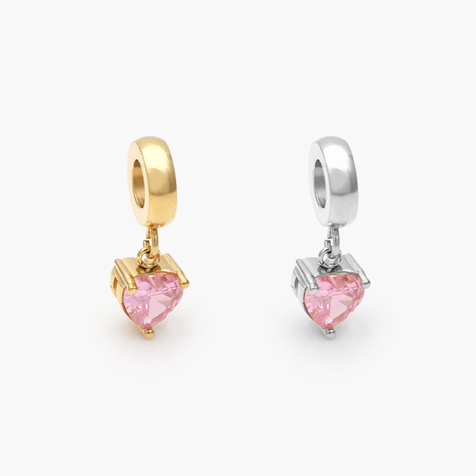 ACH0559 Dije Acero Inoxidable Corazón Zirconia 559 - Imagen 1