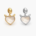 Dije Acero Inoxidable Corazón Madre Perla 568 - Oro