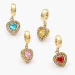 Dije Acero Inoxidable Corazón Zirconias 569 - Azul cielo
