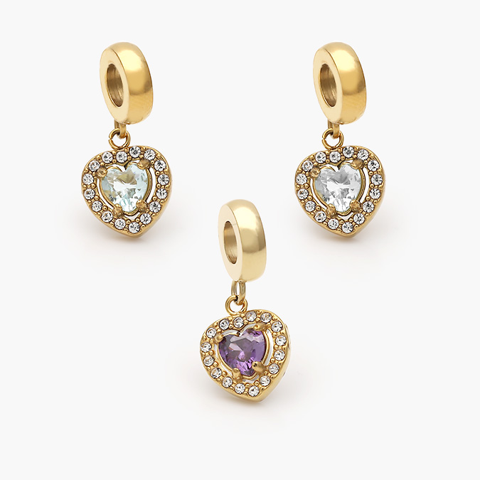ACH0569 Dije Acero Inoxidable Corazón Zirconias 569 - Imagen 1