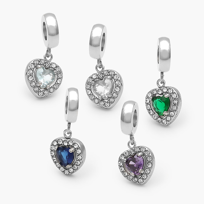 ACH0570 Dije Acero Inoxidable Corazón Zirconia 570 - Imagen 1