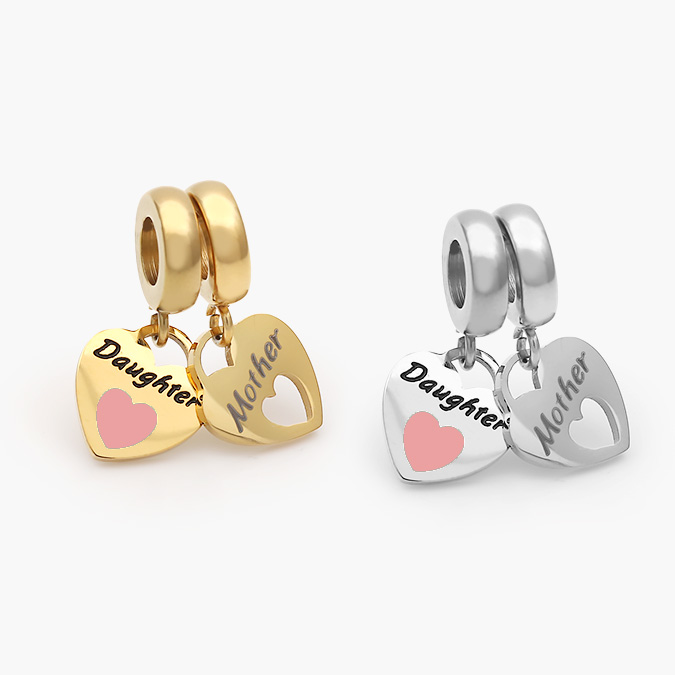 ACH0588 Dije Acero Inoxidable Corazón Hija & Madre 588 - Imagen 1
