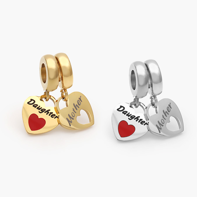 ACH0589 Dije Acero Inoxidable Corazón Hija & Madre 589 - Imagen 1