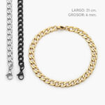 Esclava Acero Inoxidable Barbada 6mm. 0540 - Negro