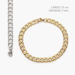 Esclava Acero Inoxidable Barbada 7mm. 542 - Oro